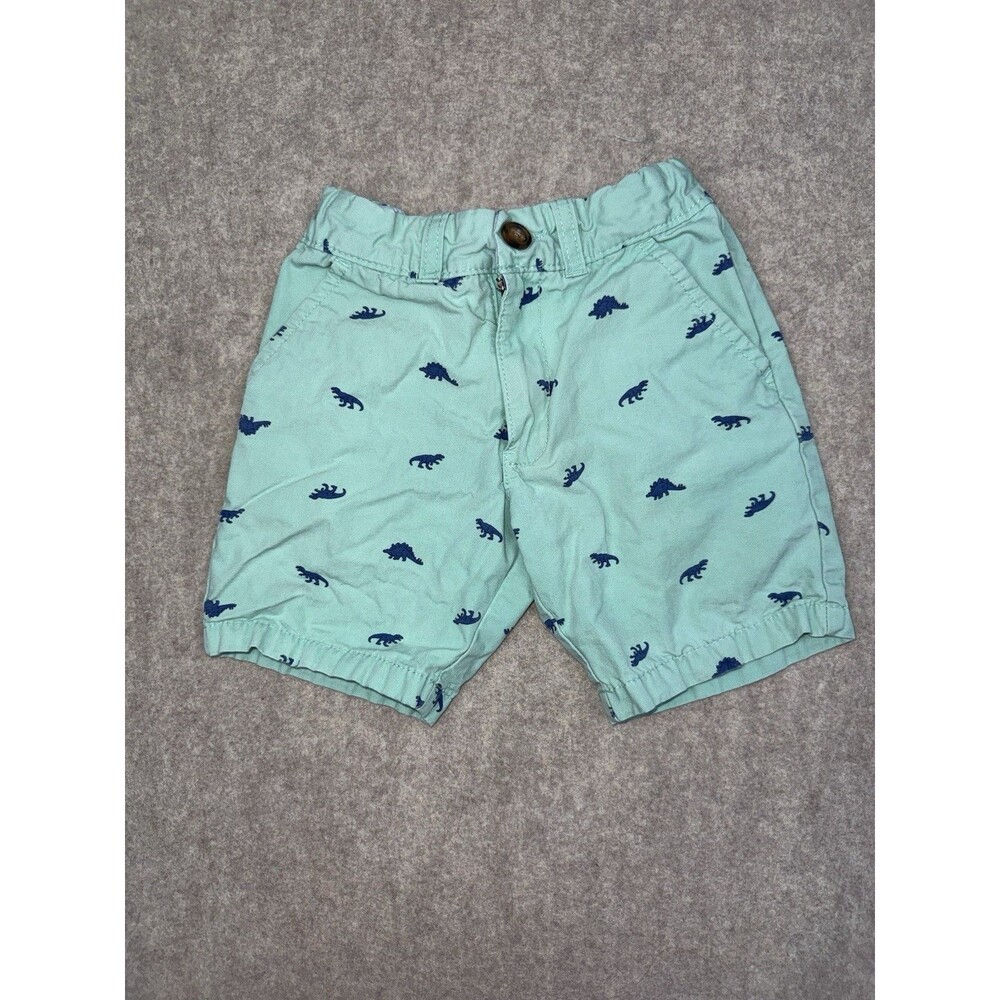 Carter’s Boys Size 4 Teal Blue Dinosaur Shorts Adjustable Waist